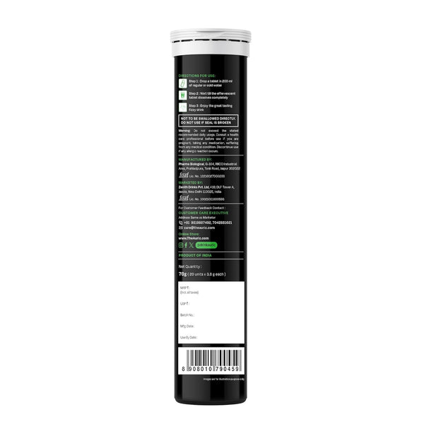 Auric Liver Detox Effervescent Fizzy Water with 10 Ayurvedic Herbs Drop, Dissolve, Fizz, Drink 60 Tablets