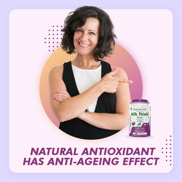 Nutrition Milk Thistle (Silymarin Marianum) - 600mg Extract - Support Liver Health - 120 Veg. Capsules