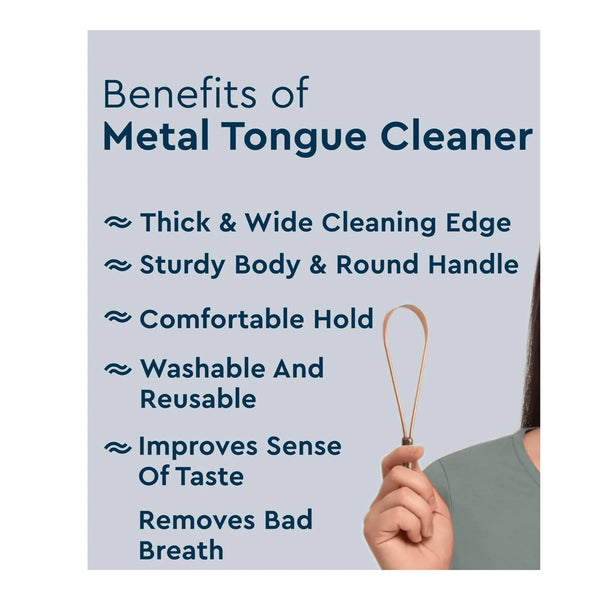 Copper Tongue Cleaner For Kids Adults | For Fresh Breath & Bacteria Removal | Improved Oral Hygiene | Ayurvedic Tongue Scraper For Bad Breath With Loop - www.oliveroutlet.com