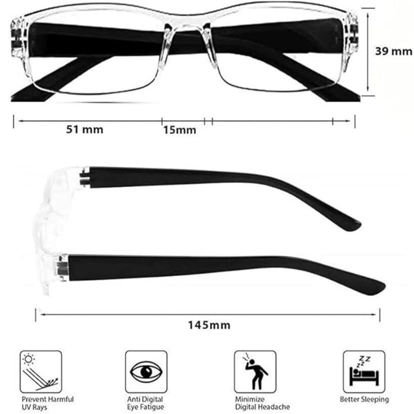 Reading Glasses for Men Women Slim Light Weight Eye Glasses for Women Men - Readers with *CASE* (2 PACKS) - www.oliveroutlet.com