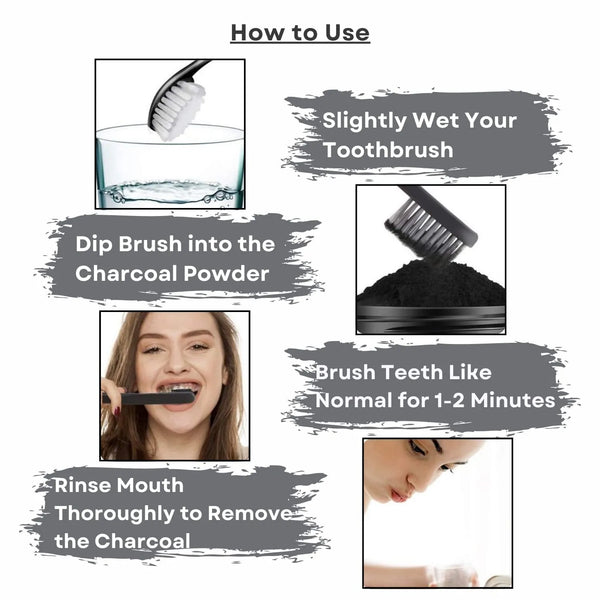 Organic Teeth Whitening Powder - Enamel Safe Teeth Whitening, Freshens Breath - Suitable For All Type Teeth - 50 gm