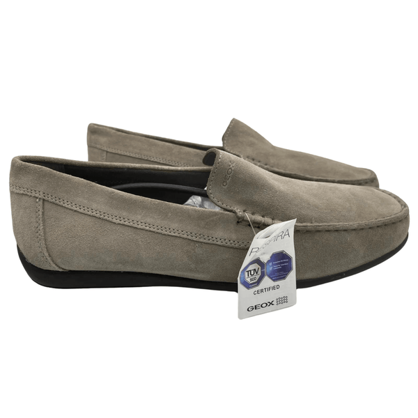 Geox U Ascanio A Mens Suede Slip On Shoes. Loafers for Men - Grey - www.oliveroutlet.com