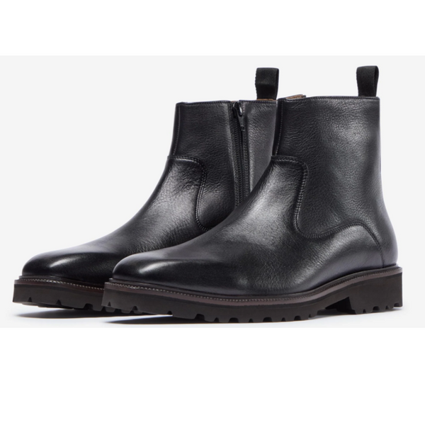 Oliver Sweeney Swanley Black Milled Leather Zip Boots RRP £199 UK 10