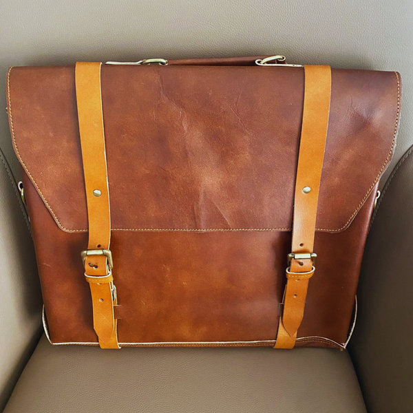 Leather Laptop Bag - 16" Leather Travel bag - Backpack - Classic Vintage Look - Leather Messenger Bag