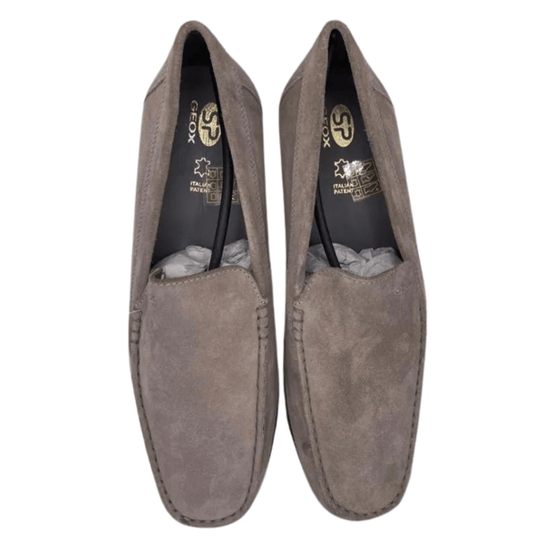 Geox U Ascanio A Mens Suede Slip On Shoes. Loafers for Men - Grey - www.oliveroutlet.com