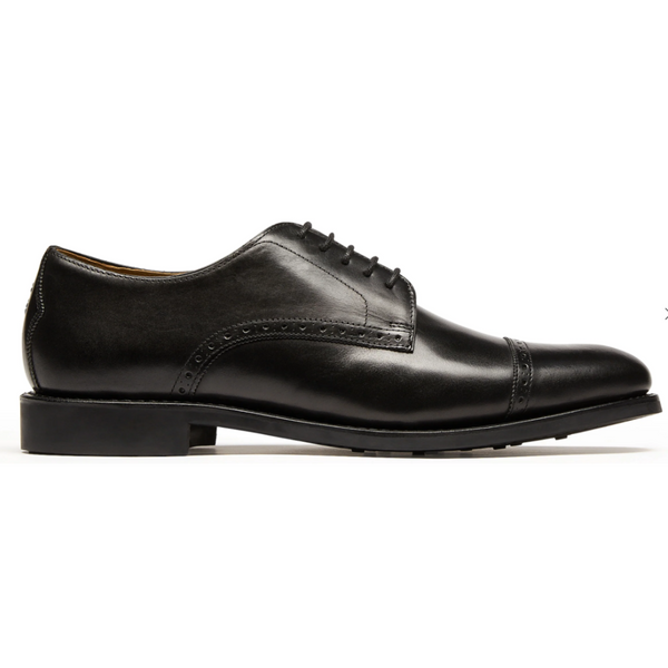 Oliver Sweeney Antiqued Leather Derby Brogues Temple Black - UK 12